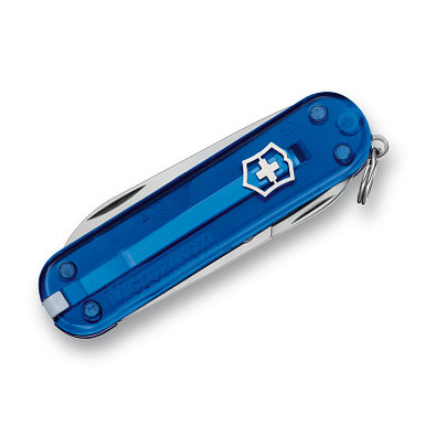 VICTORINOX Taschenmesser Rally, 9 Funktionen, blau-transparent