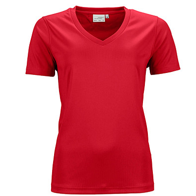 JAMES & NICHOLSON Damen Funktions T-Shirt Active, rot, XL