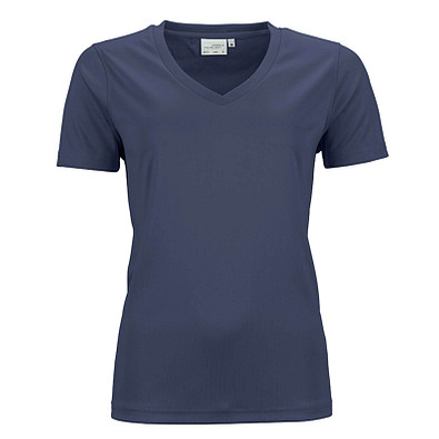 JAMES & NICHOLSON Damen Funktions T-Shirt Active, dunkelblau, XS