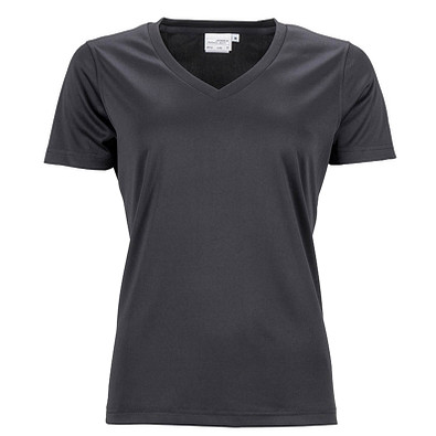 JAMES & NICHOLSON Damen Funktions T-Shirt Active, schwarz, L