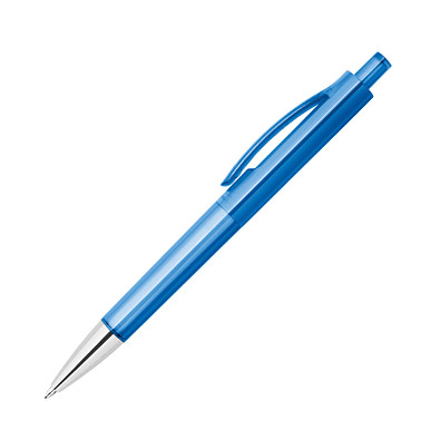 Druckkugelschreiber Jamaika, blaue Mine, blau-transparent Druckkugelschreiber Jamaika, blaue Mine, blau-transparent