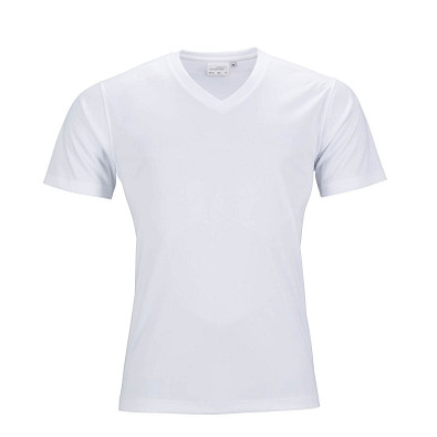 JAMES & NICHOLSON Herren Funktions T-Shirt Active, weiss, S