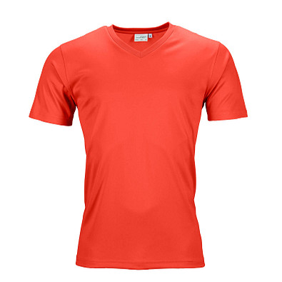 JAMES & NICHOLSON Herren Funktions T-Shirt Active, hellrot, XL