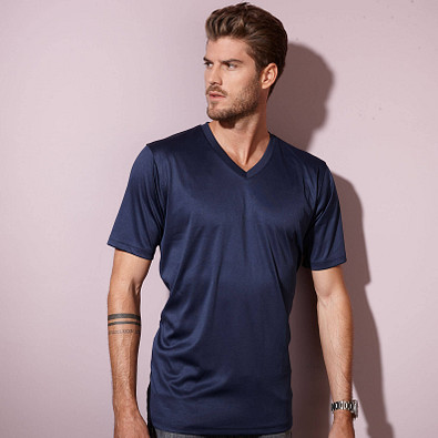 JAMES & NICHOLSON Herren Funktions T-Shirt Active, dunkelblau, M