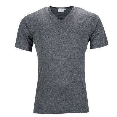 JAMES & NICHOLSON Herren Funktions T-Shirt Active, grau-meliert, L