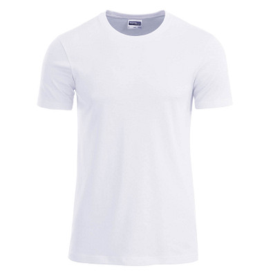 JAMES & NICHOLSON Herren T-Shirt Basic aus Bio-Baumwolle, weiß, S