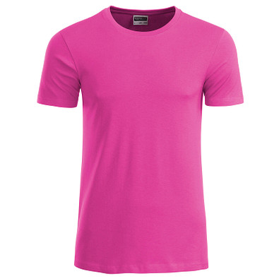 JAMES & NICHOLSON Herren T-Shirt Basic aus Bio-Baumwolle, pink, XXL