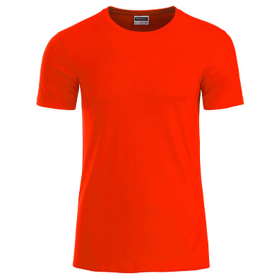 JAMES & NICHOLSON Herren T-Shirt Basic aus Bio-Baumwolle, rot, M