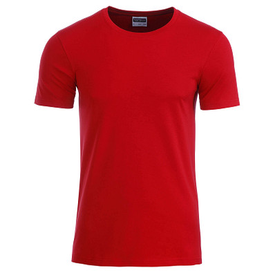 JAMES & NICHOLSON Herren T-Shirt Basic aus Bio-Baumwolle, rot, L