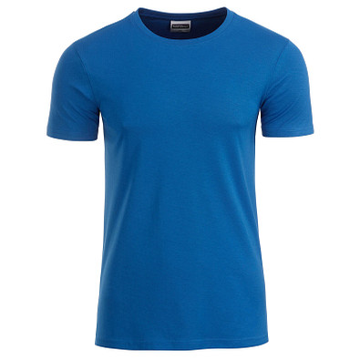 JAMES & NICHOLSON Herren T-Shirt Basic aus Bio-Baumwolle, blau, XXL