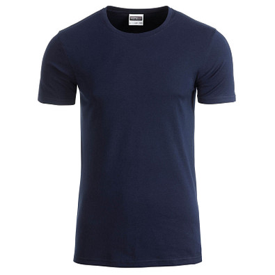 JAMES & NICHOLSON Herren T-Shirt Basic aus Bio-Baumwolle, dunkelblau, L