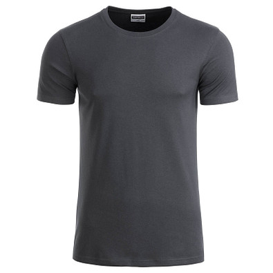 JAMES & NICHOLSON Herren T-Shirt Basic aus Bio-Baumwolle, dunkelgrau, M