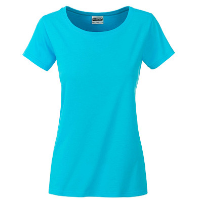 JAMES & NICHOLSON Damen T-Shirt Basic aus Bio-Baumwolle, türkis, S