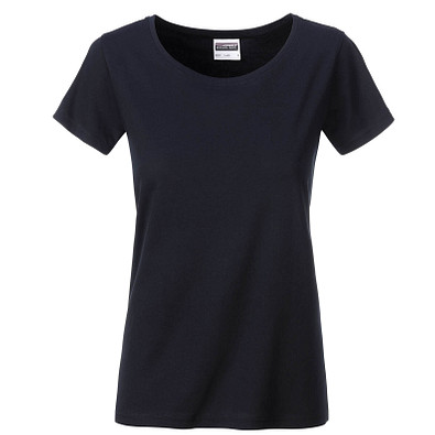 JAMES & NICHOLSON Damen T-Shirt Basic aus Bio-Baumwolle, schwarz, S