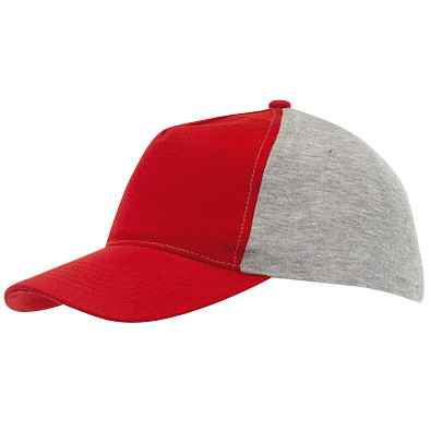 5-Panel-Cap Trend, Rot/Grau