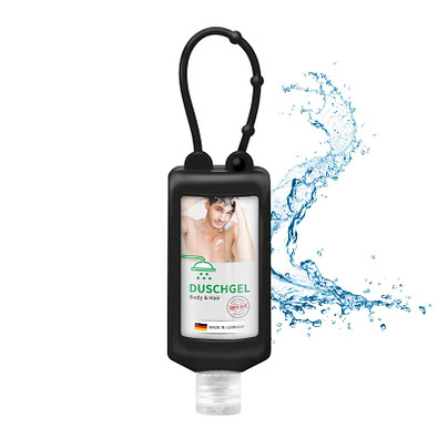 Duschgel, inkl. Druck auf Body Label, Bumper 50 ml, schwarz