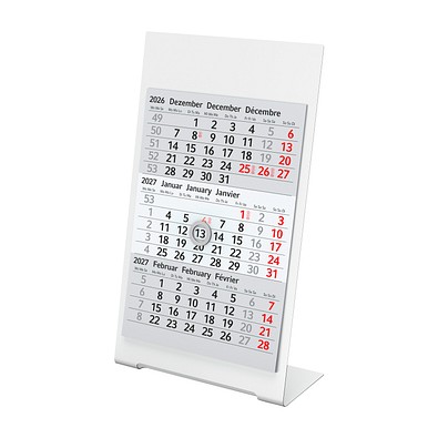 Geiger-Notes 3-Monats-Tischkalender aus Metall 2027/2028, weiß