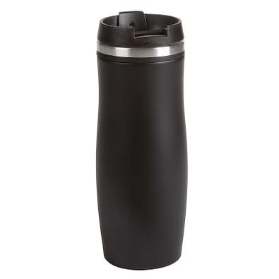 Metall-Isolierbecher Smooth, 400 ml, schwarz/schwarz