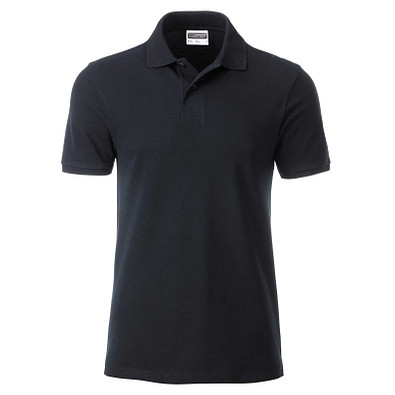 JAMES & NICHOLSON Herren Poloshirt Basic Bio BW, schwarz, L