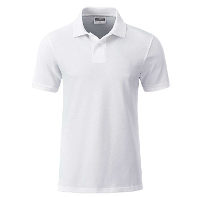 JAMES & NICHOLSON Herren Poloshirt Basic Bio BW, weiß, S JAMES & NICHOLSON Herren Poloshirt Basic Bio BW, weiß, S