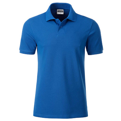 JAMES & NICHOLSON Herren Poloshirt Basic Bio BW, blau, L