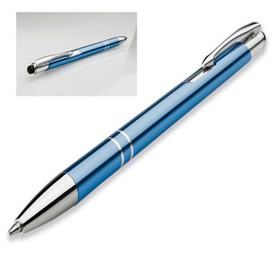 Metall-Touch-Kugelschreiber Albi, blaue Mine, Hellblau Metall-Touch-Kugelschreiber Albi, blaue Mine, Hellblau