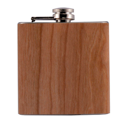 Edelstahl Flachmann Wood, 180 ml Edelstahl Flachmann Wood, 180 ml