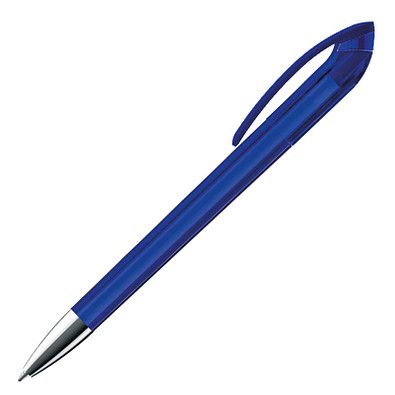 burger swiss pen® Drehkugelschreiber Beo-Brilliant, blaue Mine, dunkelblau-transparent