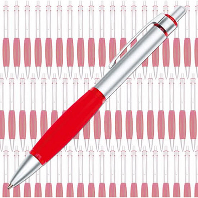 Werbe-Set: 300 Druckkugelschreiber Colour Grip, inkl. Druck, blaue Mine, rot Werbe-Set: 300 Druckkugelschreiber Colour Grip, inkl. Druck, blaue Mine, rot