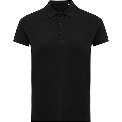 Iqoniq Yosemite Damen Piqué-Poloshirt aus rec. Baumwolle, schwarz, L