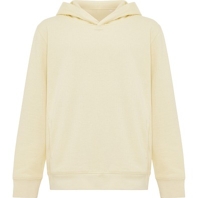 Iqoniq Yengo KidsHoodie mit Seitentaschen aus rec. Baumwolle, cream yellow, 34