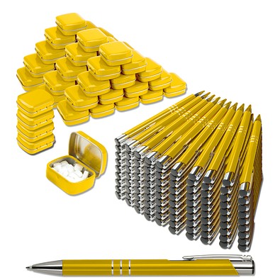 Werbe-Sparset Give-away, 150-tlg., inkl. Druck, gelb