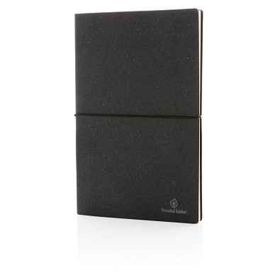 XD COLLECTION Notizbuch aus recyceltem Leder, DIN A5, liniert, grau