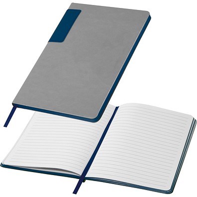 A5 Notizbuch mit farbigem Schnitt EVAN, dunkelblau
