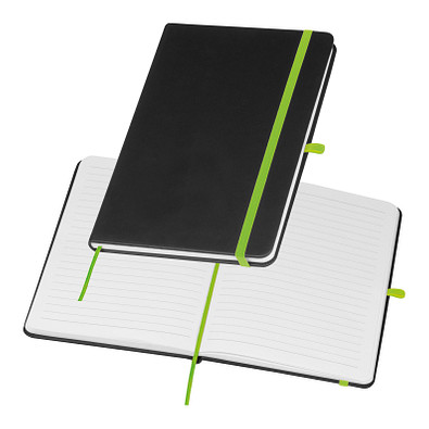 A5 Notizbuch mit farbiger Gravur , apfelgrün