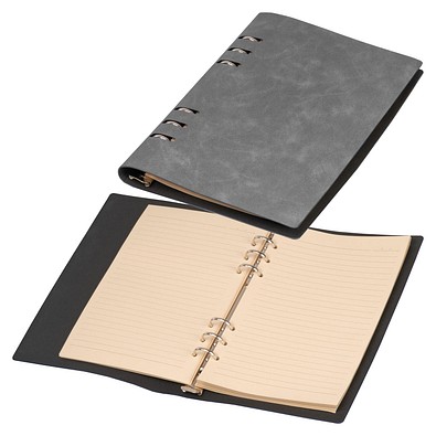 A5 Ringbuch mit PU-Einband , silbergrau