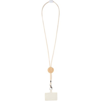 Adhab Smartphone Lanyard mit Bambusdetails, weiss