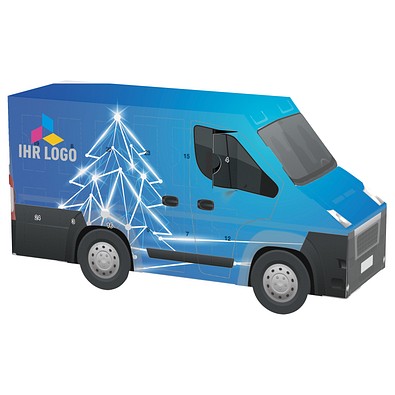 Adventskalender Transporter, Ritter SPORT Schokowürfel, LED Tanne