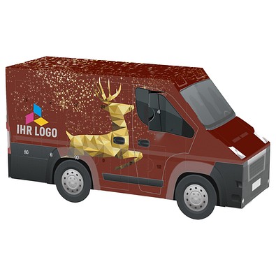 Adventskalender Transporter, Ritter SPORT Schokowürfel, Rentier, Gold