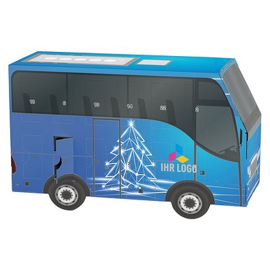 Adventskalender Bus, Ritter SPORT Schokowürfel, LED Tanne