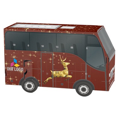 Adventskalender Bus, Ritter SPORT Schokowürfel, Rentier, Gold