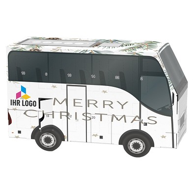 Adventskalender Bus, Ritter SPORT Schokowürfel, Tannenzweige