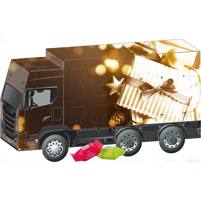 Adventskalender LKW, Ritter SPORT Schokowürfel, Gold-Paket