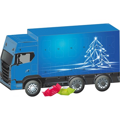 Adventskalender LKW, Ritter SPORT Schokowürfel, LED Tanne
