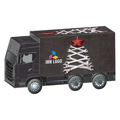 Adventskalender LKW, Lindt Schokotäfelchen, Schraubenschlüssel-Tanne