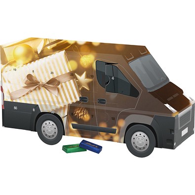 Adventskalender Transporter, Lindt Schokotäfelchen, Gold-Paket