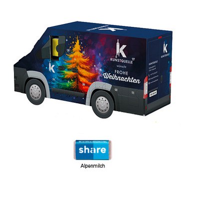 Adventskalender Transporter, share Schokotäfelchen, inkl. Druck