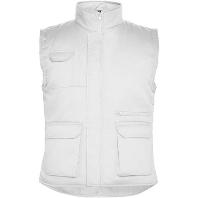 Almanzor Vielseitige Thermo Arbeitsweste mit hohem Kragen, weiss, 2XL