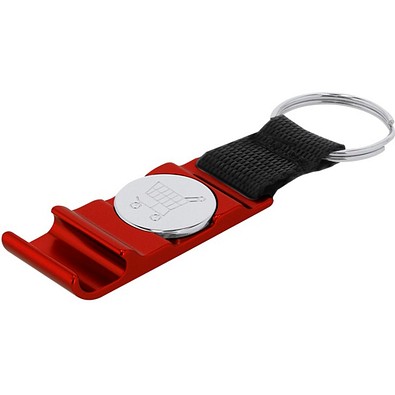 Alu-Schlüsselanhänger Chip & Öffner, Rot