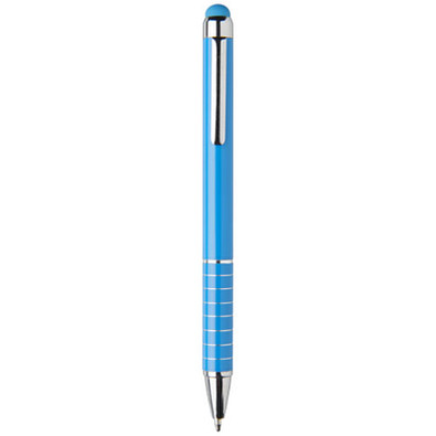 Aluminium glasierter Drehkugelschreiber, schwarze Mine, blau Aluminium glasierter Drehkugelschreiber, schwarze Mine, blau